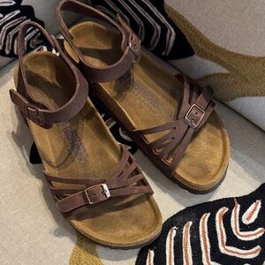 Birkenstock Dark Brown Strappy Sandals